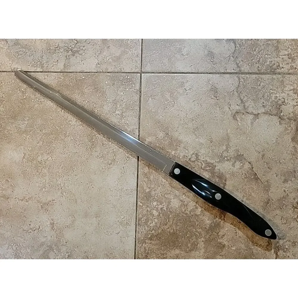 Vintage Cutco 1724 Bread Knife USA Lifetime Warranty Brown Handle